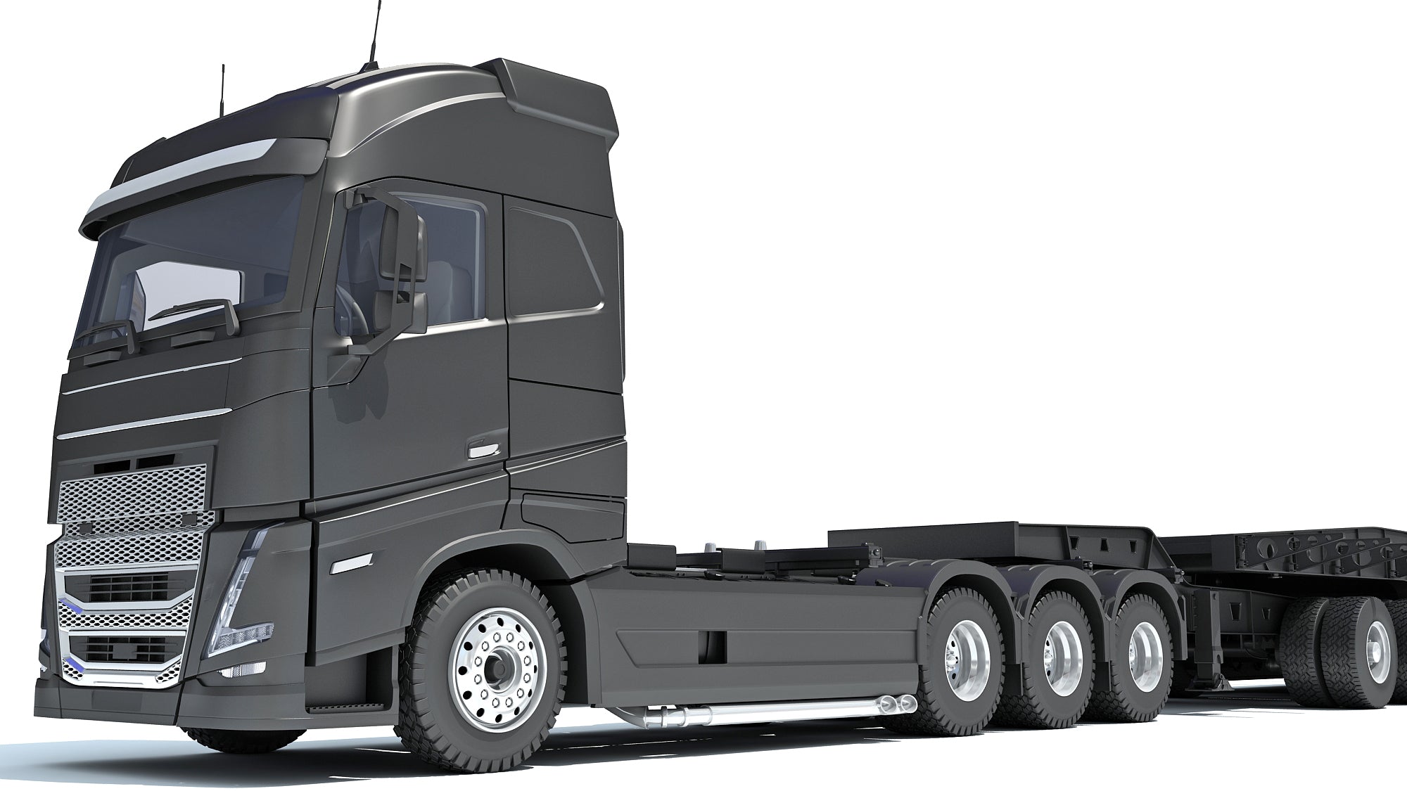 Truck with Lowboy Trailer