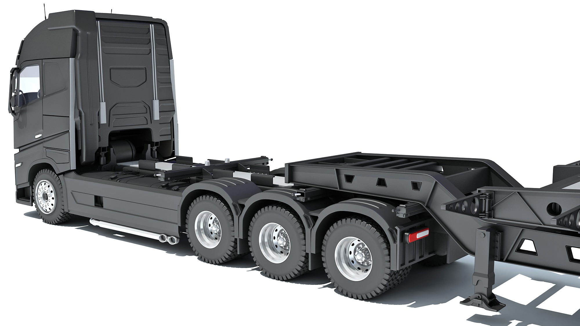 Truck with Lowboy Trailer