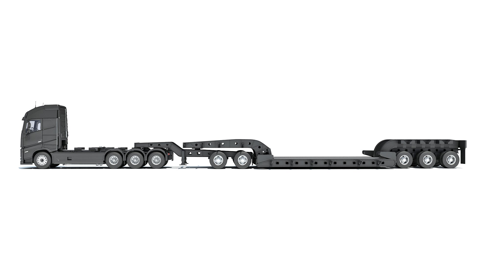 Truck with Lowboy Trailer