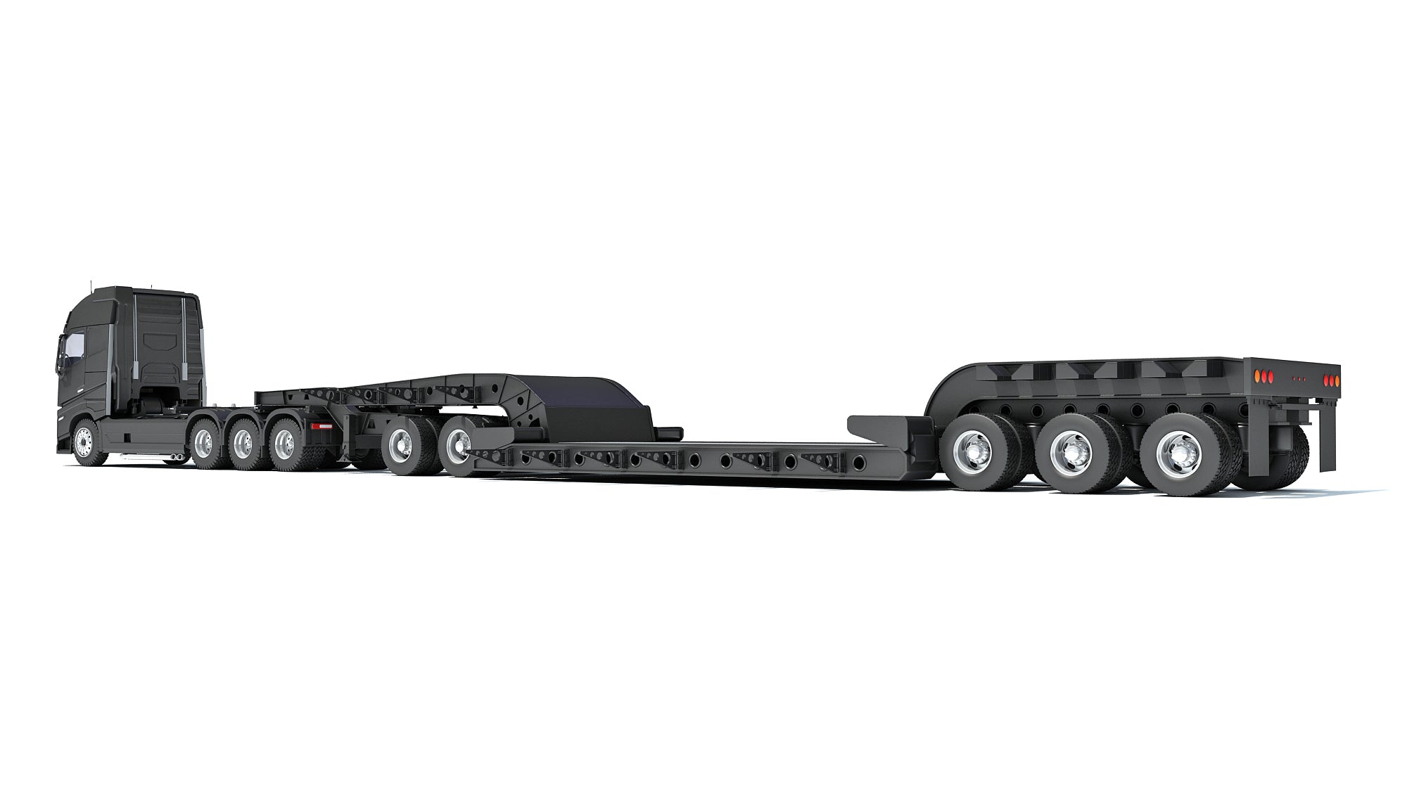 Truck with Lowboy Trailer