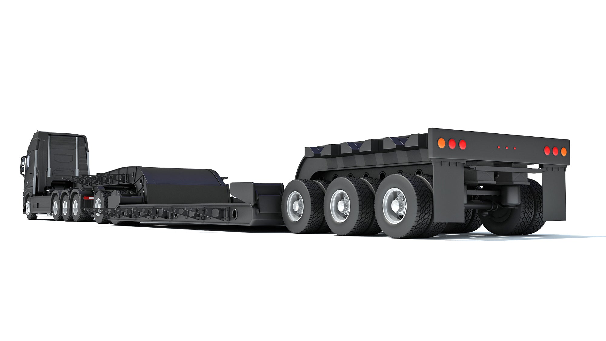 Truck with Lowboy Trailer
