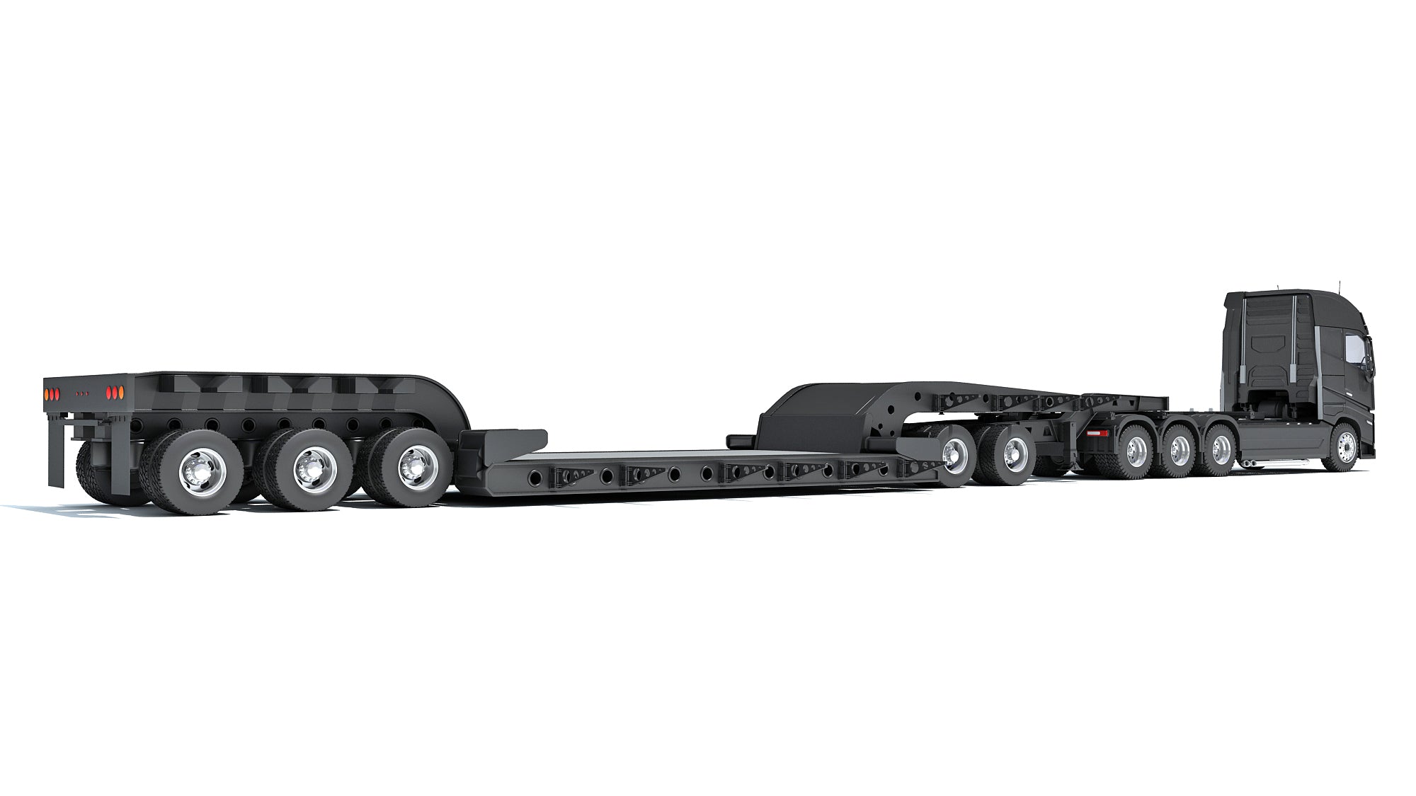 Truck with Lowboy Trailer