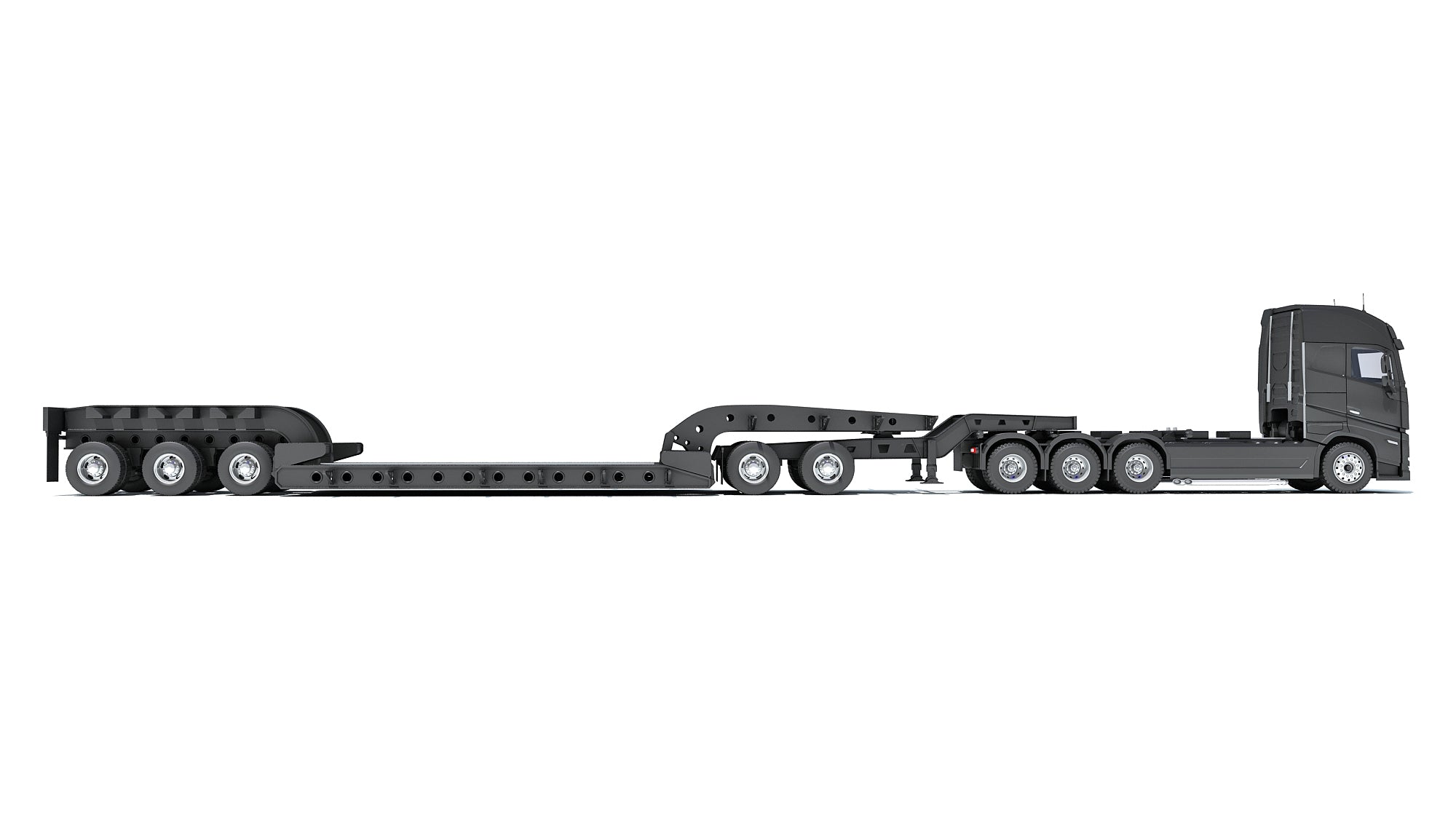 Truck with Lowboy Trailer
