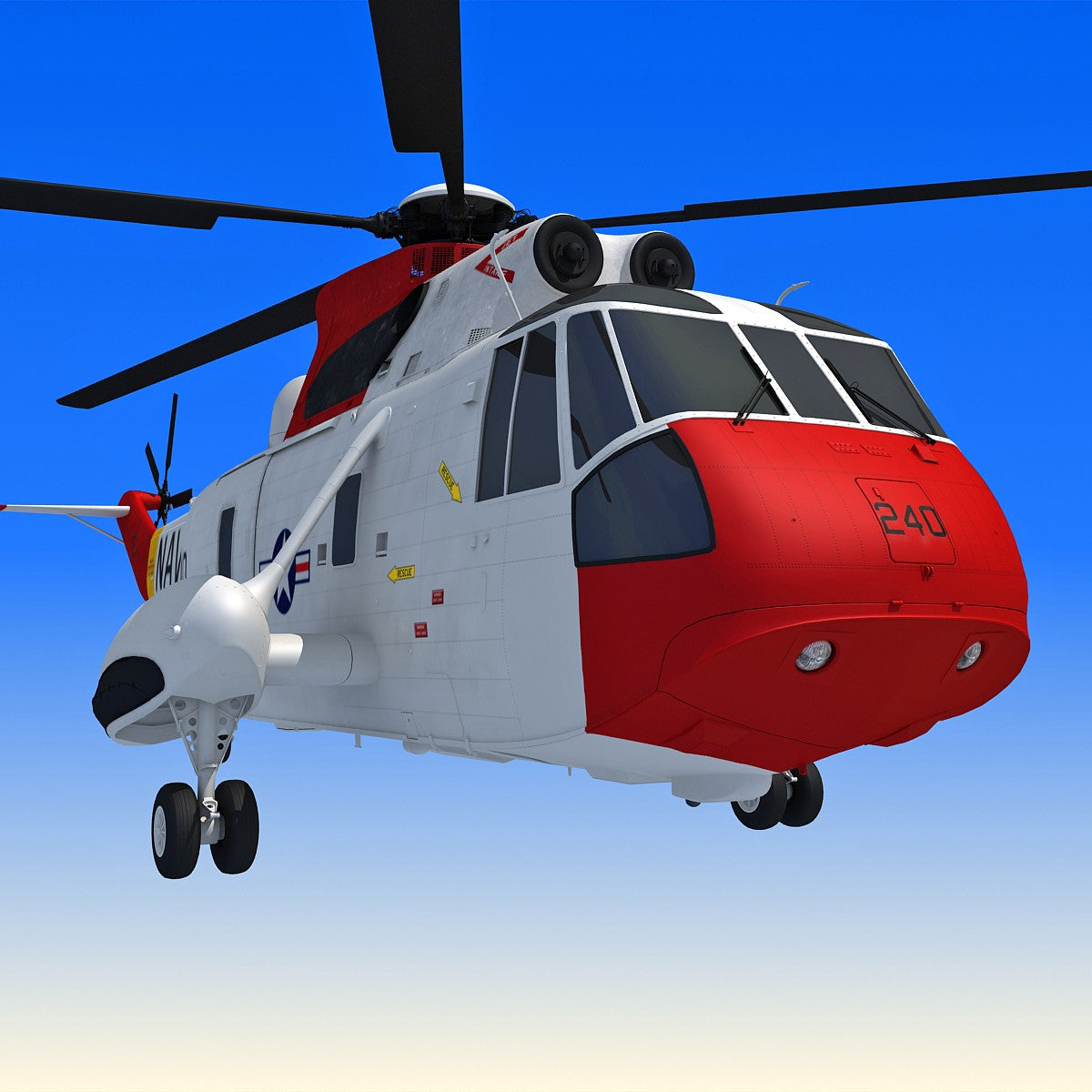 3D Helicopter Sikorsky Model