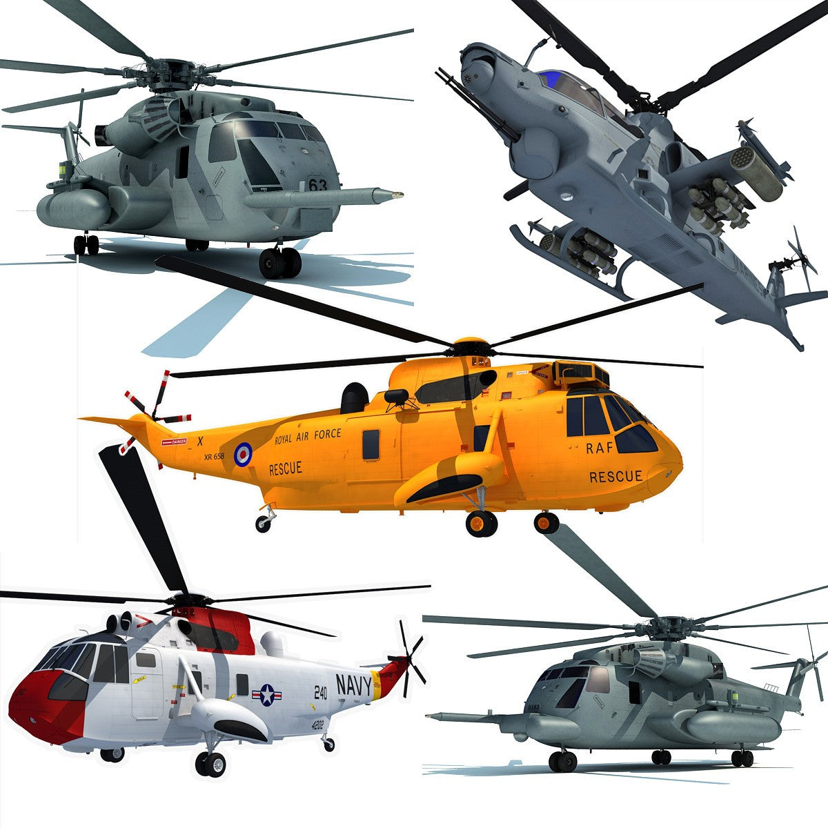 Military Helicopters 3D Models