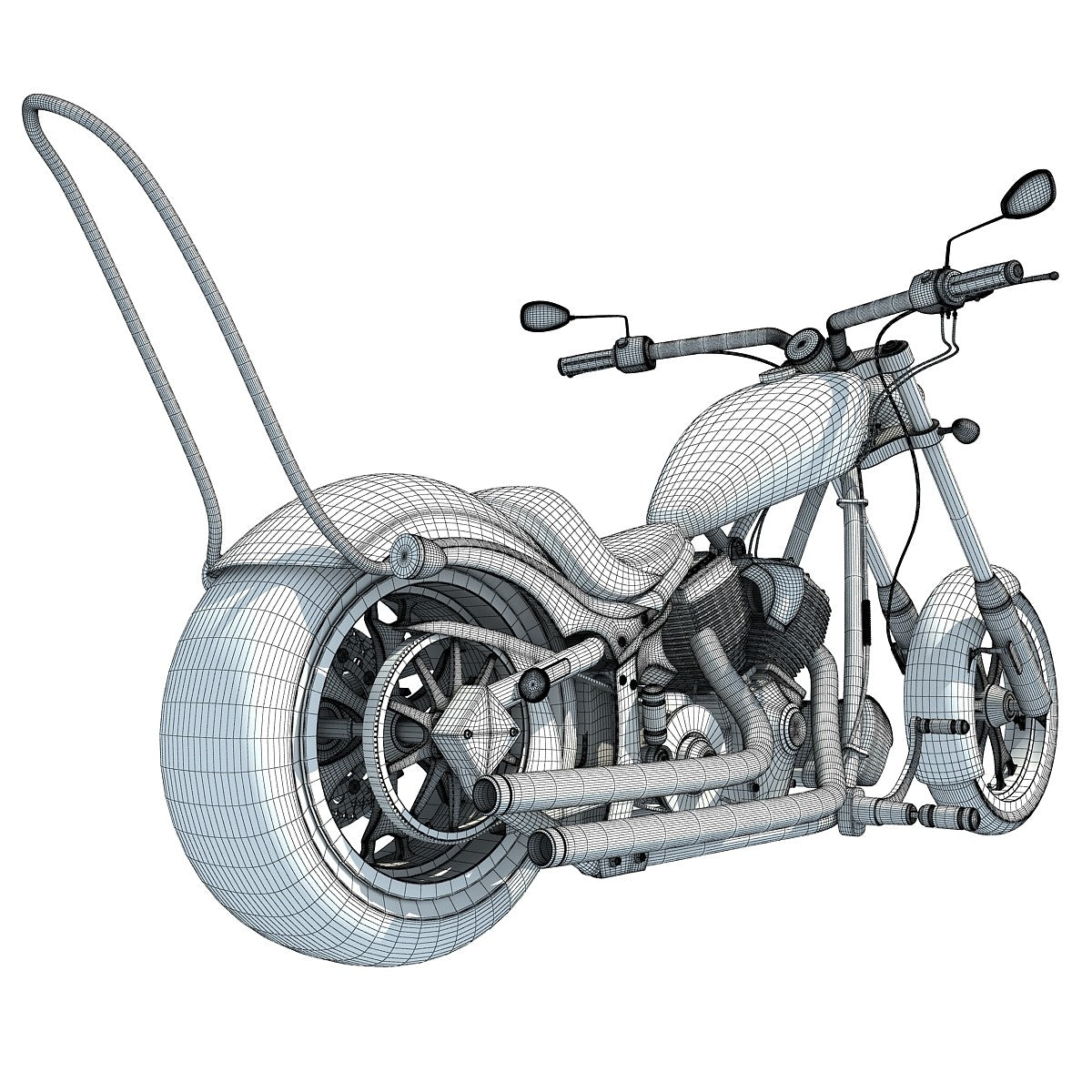 Big Dog Motorcycle 3D Model