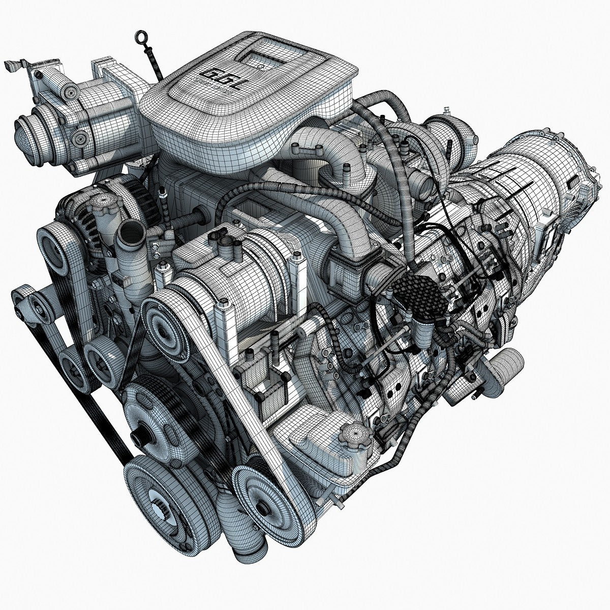 Duramax Chevrolet Silverado 3D Engine Model – 3D Horse