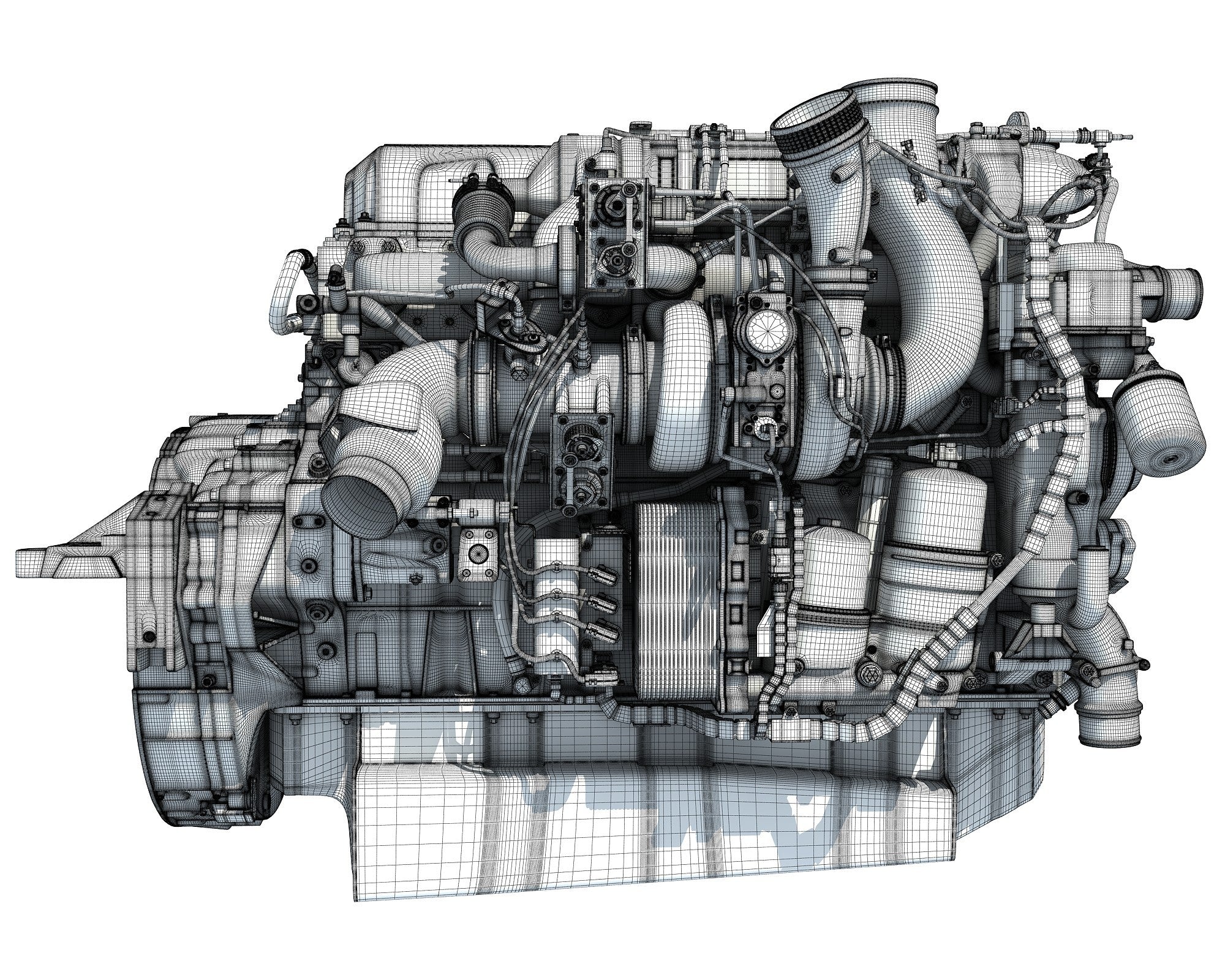 3D Powertrain Truck Engine Model