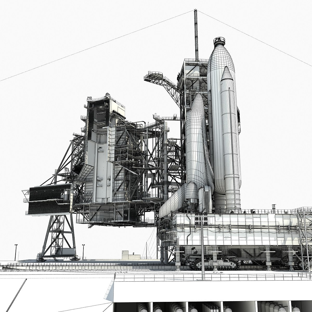 Animated Launch Complex 39A 3D Model