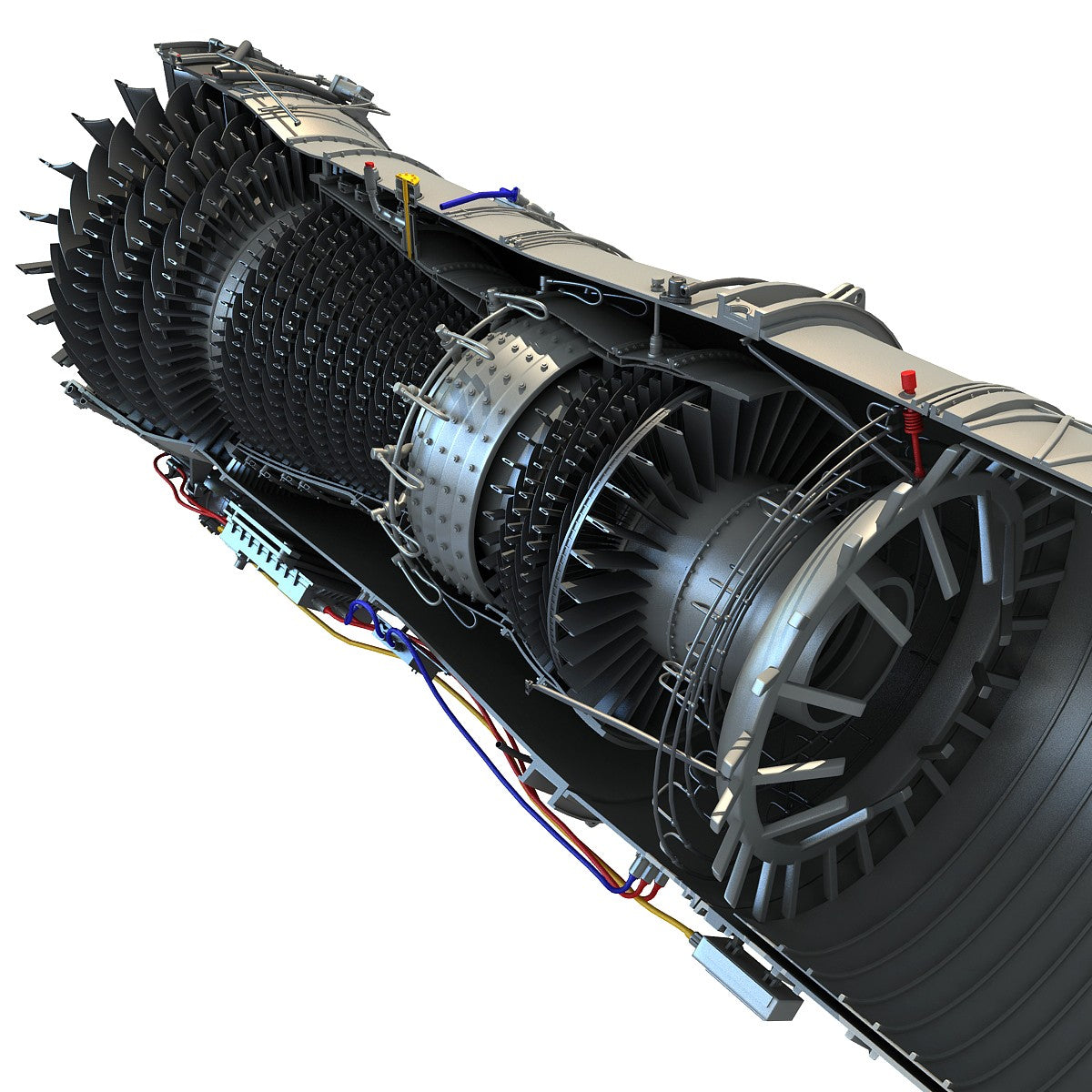 Turbofan Engine Cutaway 3D Model