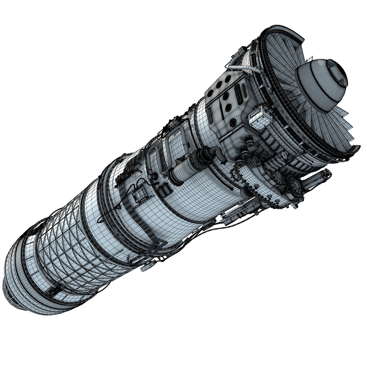 Turbofan Engine Cutaway 3D Model