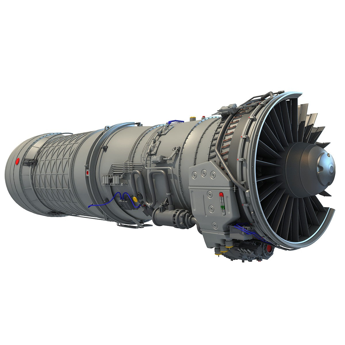 Afterburning Turbofan Aircraft Engine Cutaway