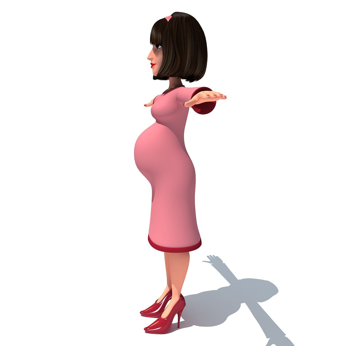 Pregnant Woman Rigged Cartoon