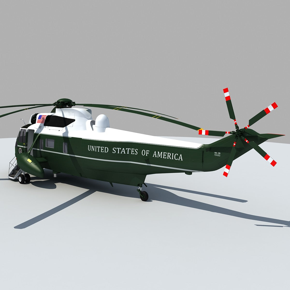 3D Marine One Sea King Helicopter Model