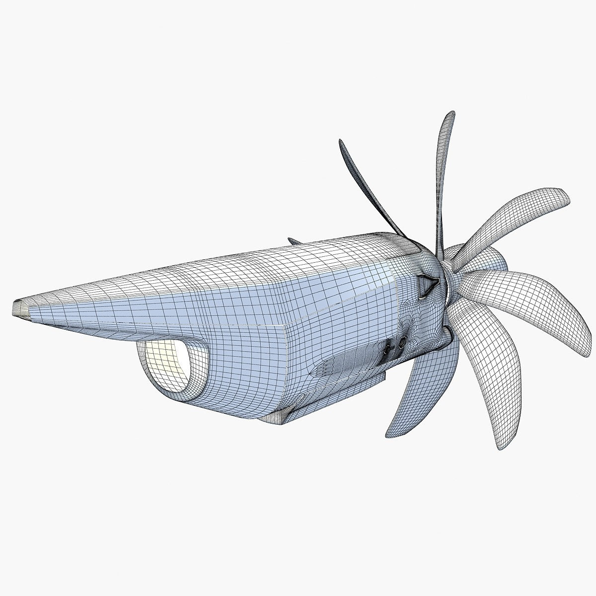 Propfan Jet Engine 3D Model