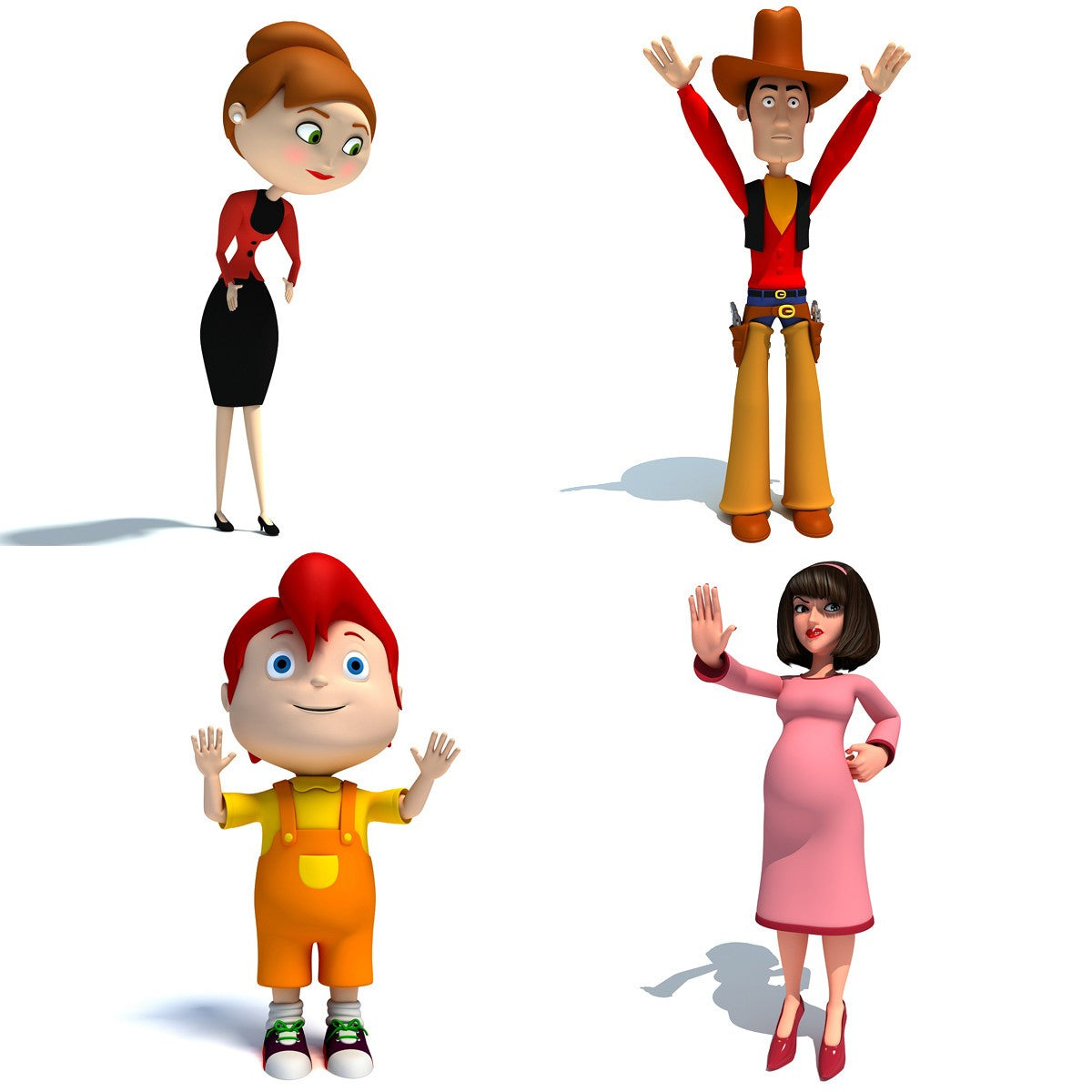 Rigged Cartoon Characters 3D Models