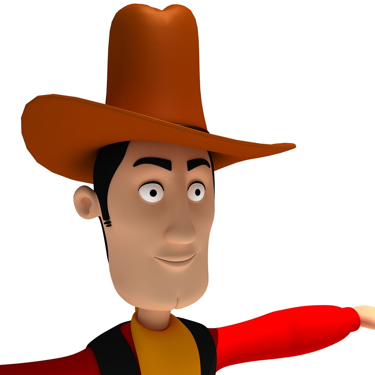 Rigged Cartoon Cowboy 3D Model