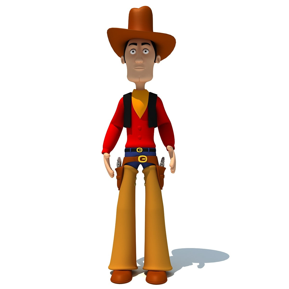 Rigged Cartoon Cowboy 3D Model