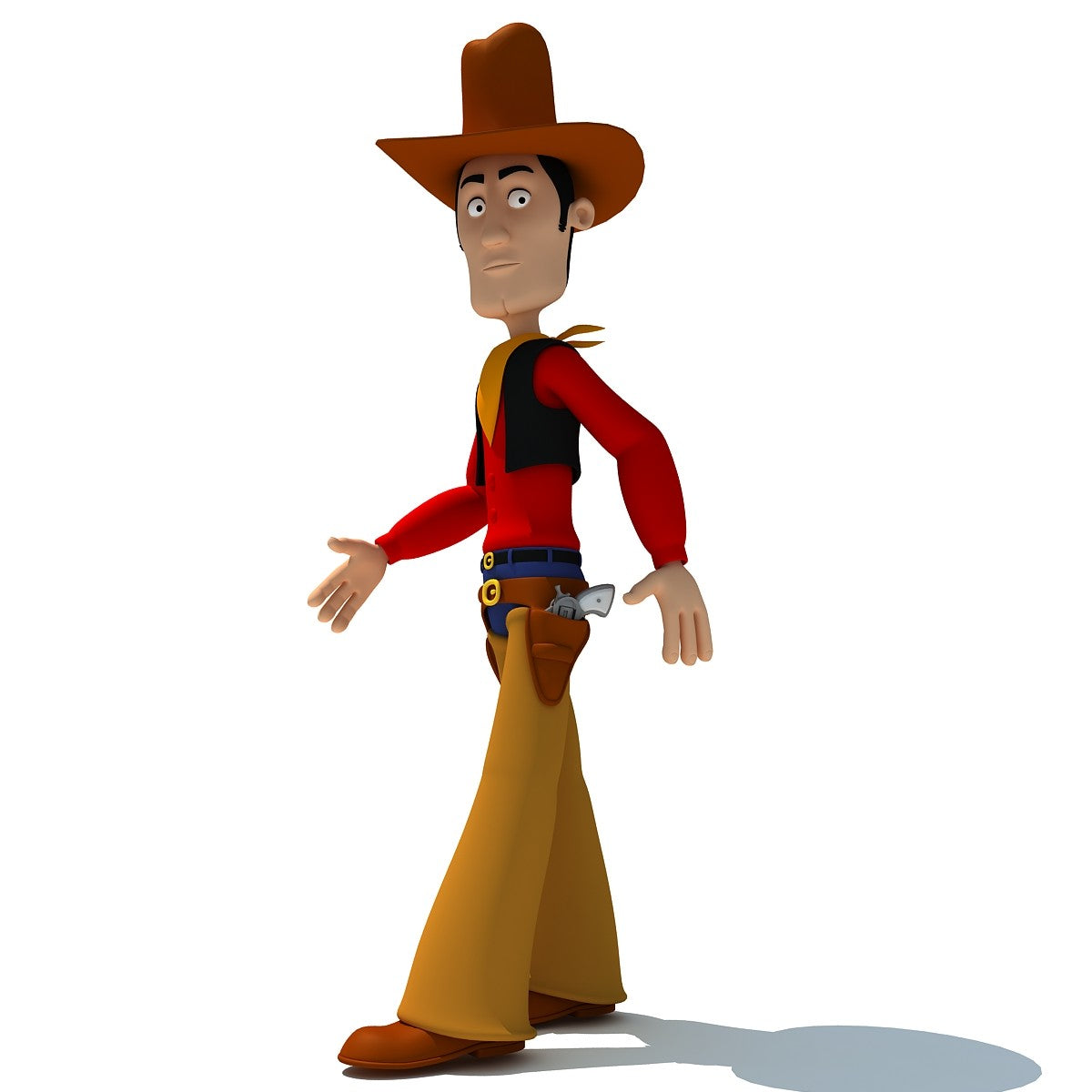 Rigged Cartoon Cowboy 3D Model