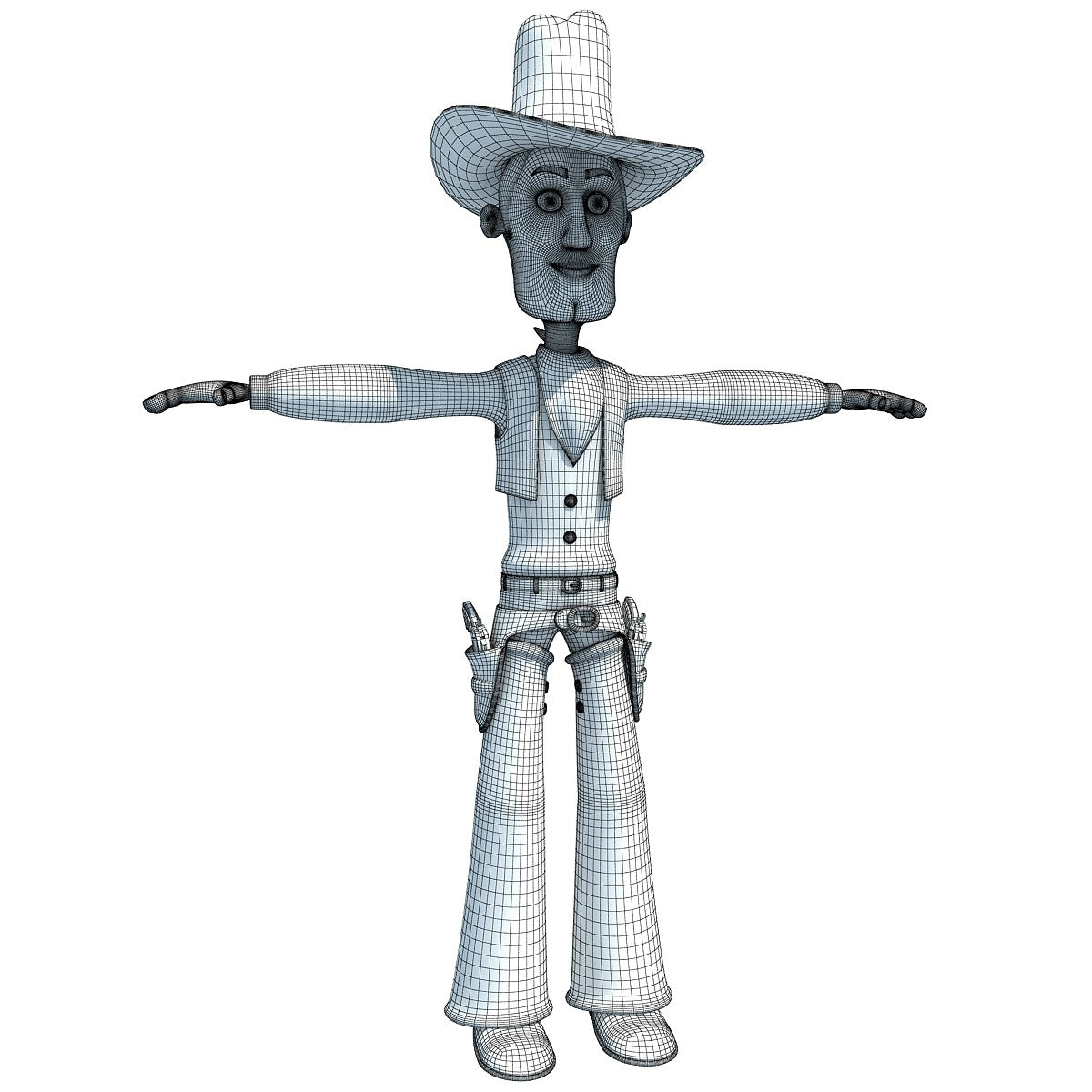 Rigged Cartoon Cowboy 3D Model