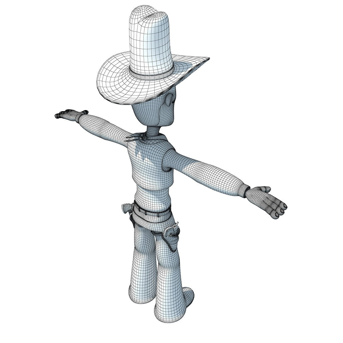 Rigged Cartoon Cowboy 3D Model