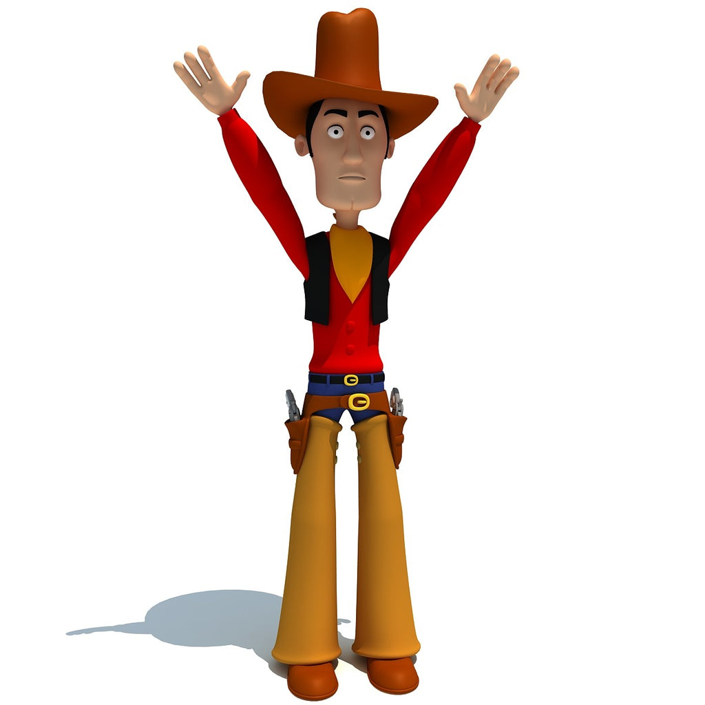 Rigged Cartoon Cowboy 3D Model