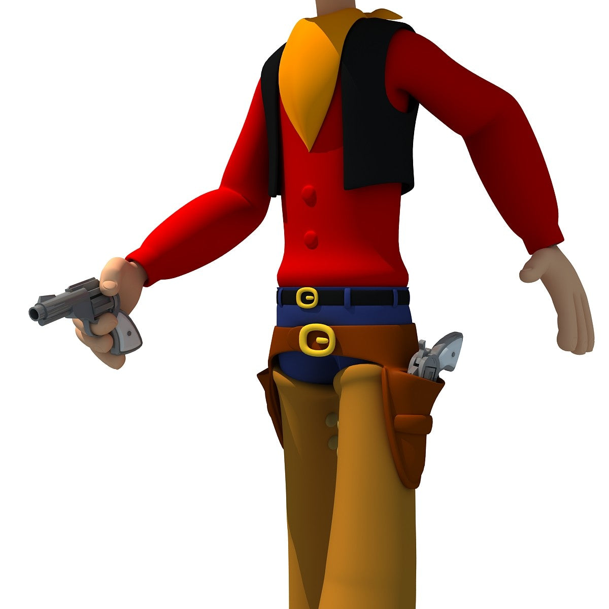 Rigged Cartoon Cowboy 3D Model