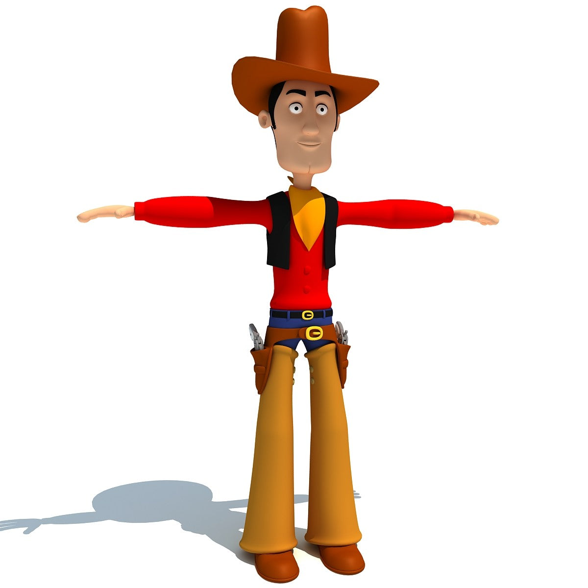 Rigged Cartoon Cowboy 3D Model