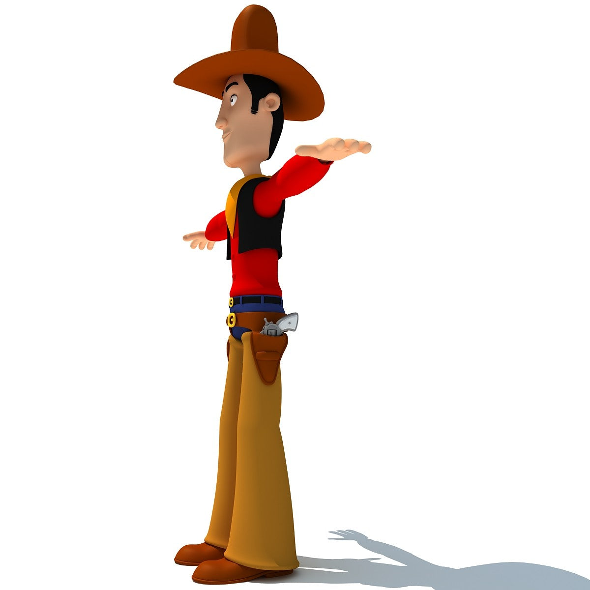 Rigged Cartoon Cowboy 3D Model