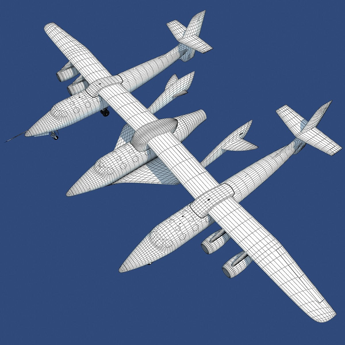 3D Scaled Composites White Knight Model
