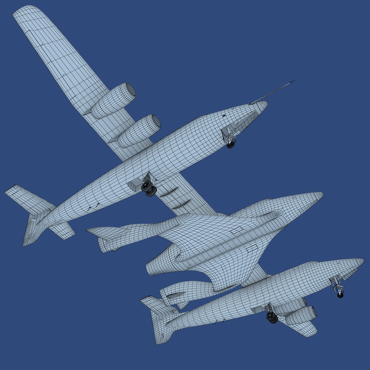 3D Scaled Composites White Knight Model