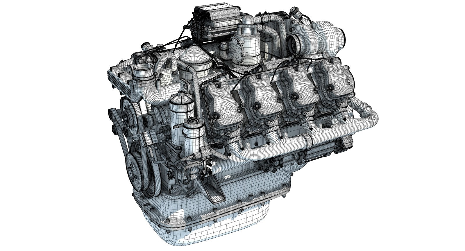 Scania V8 Engine 3D Model