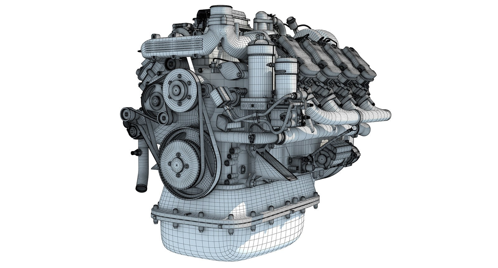 Scania V8 Engine 3D Model