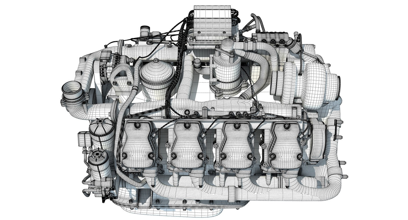 Scania V8 Engine 3D Model
