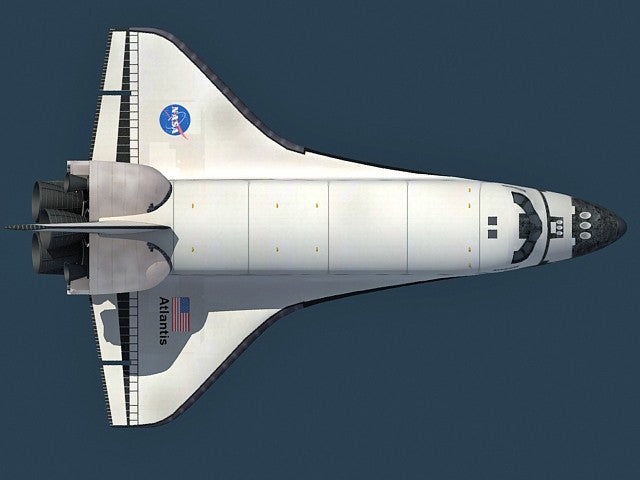 Shuttle 3 View Space Shuttle Top View