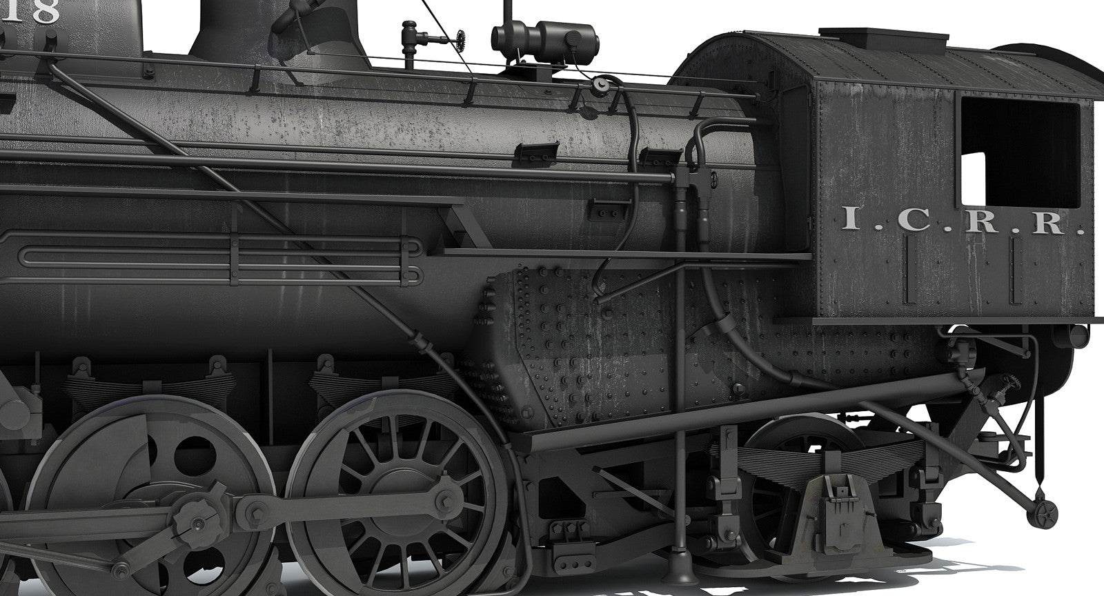 Steam Locomotive Train 3D Models
