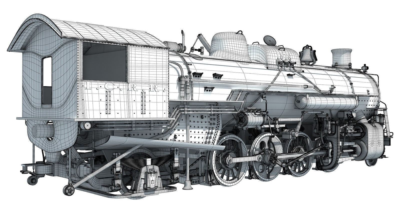 Steam Locomotive Train 3D Models