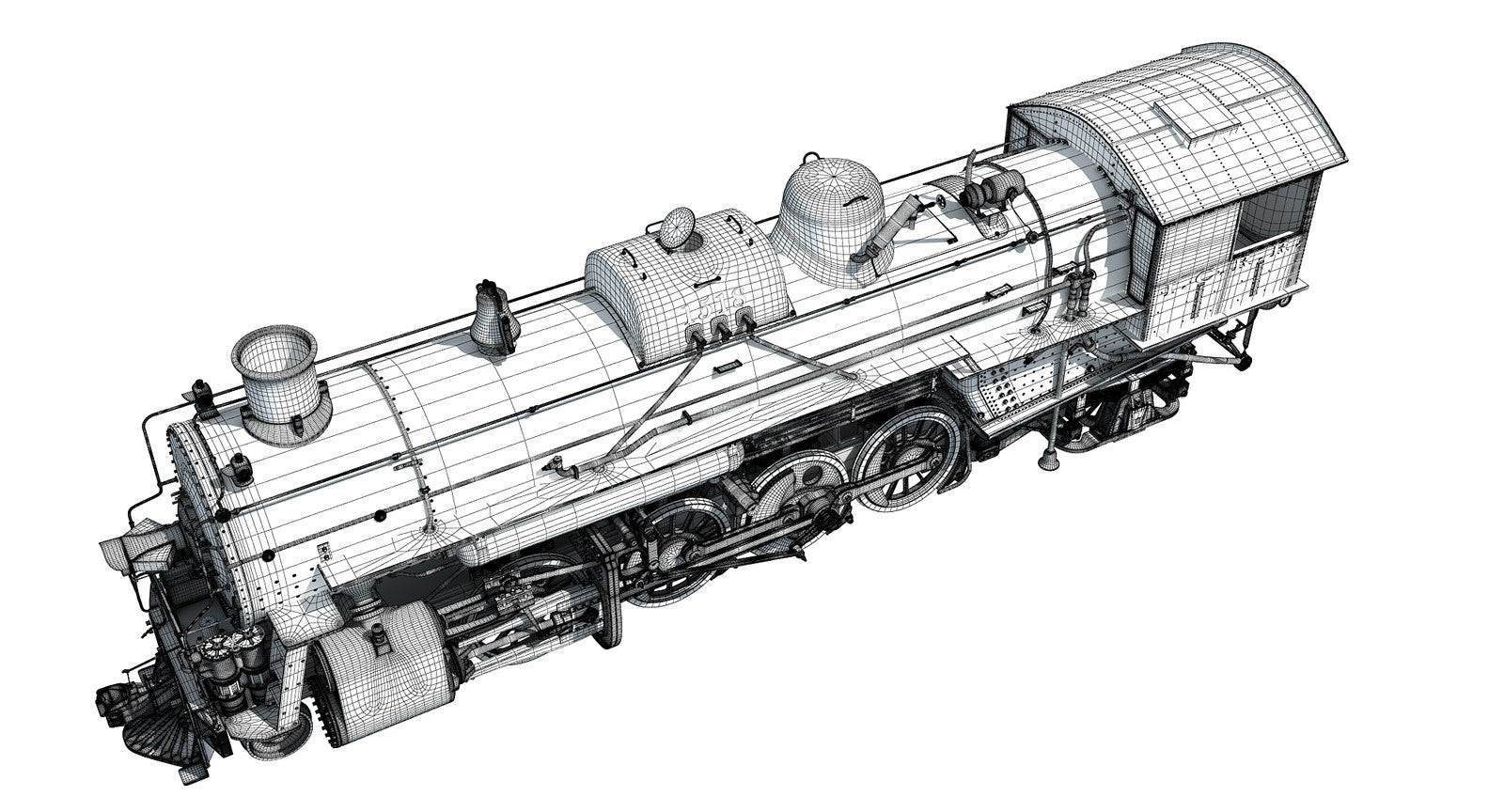 Steam Locomotive Train 3D Models