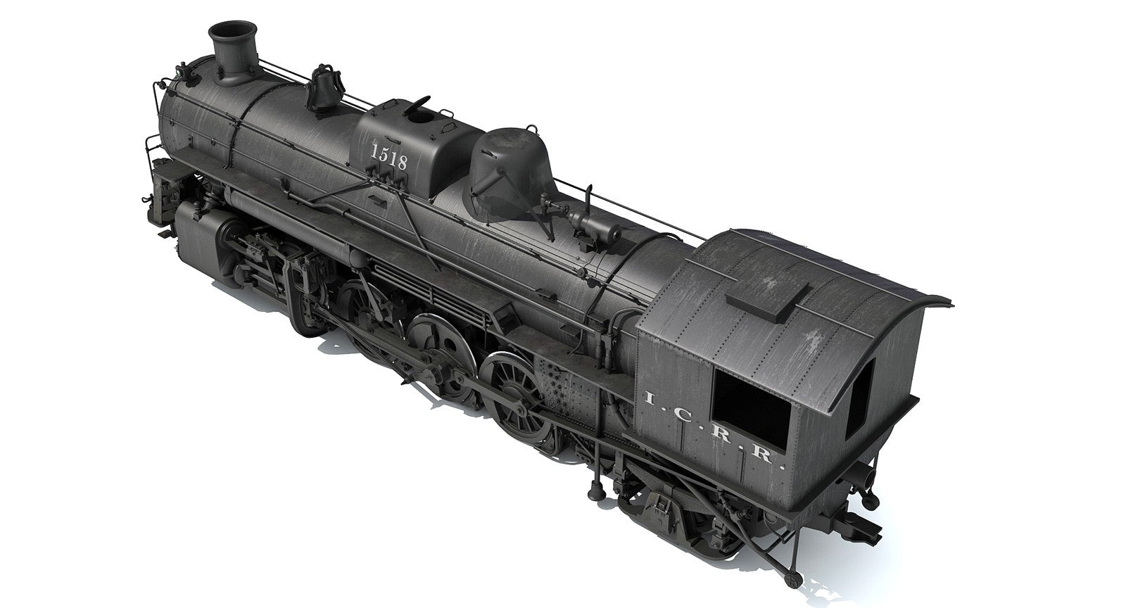 Steam Locomotive 3D Train Model