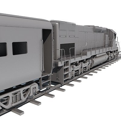 3D Train with Wagon