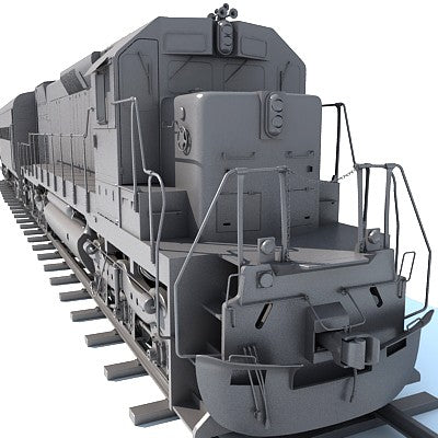 3D Train with Wagon