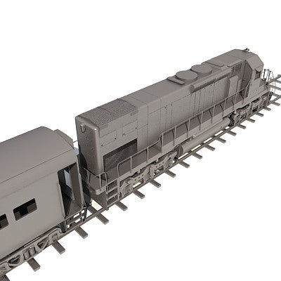 3D Train with Wagon