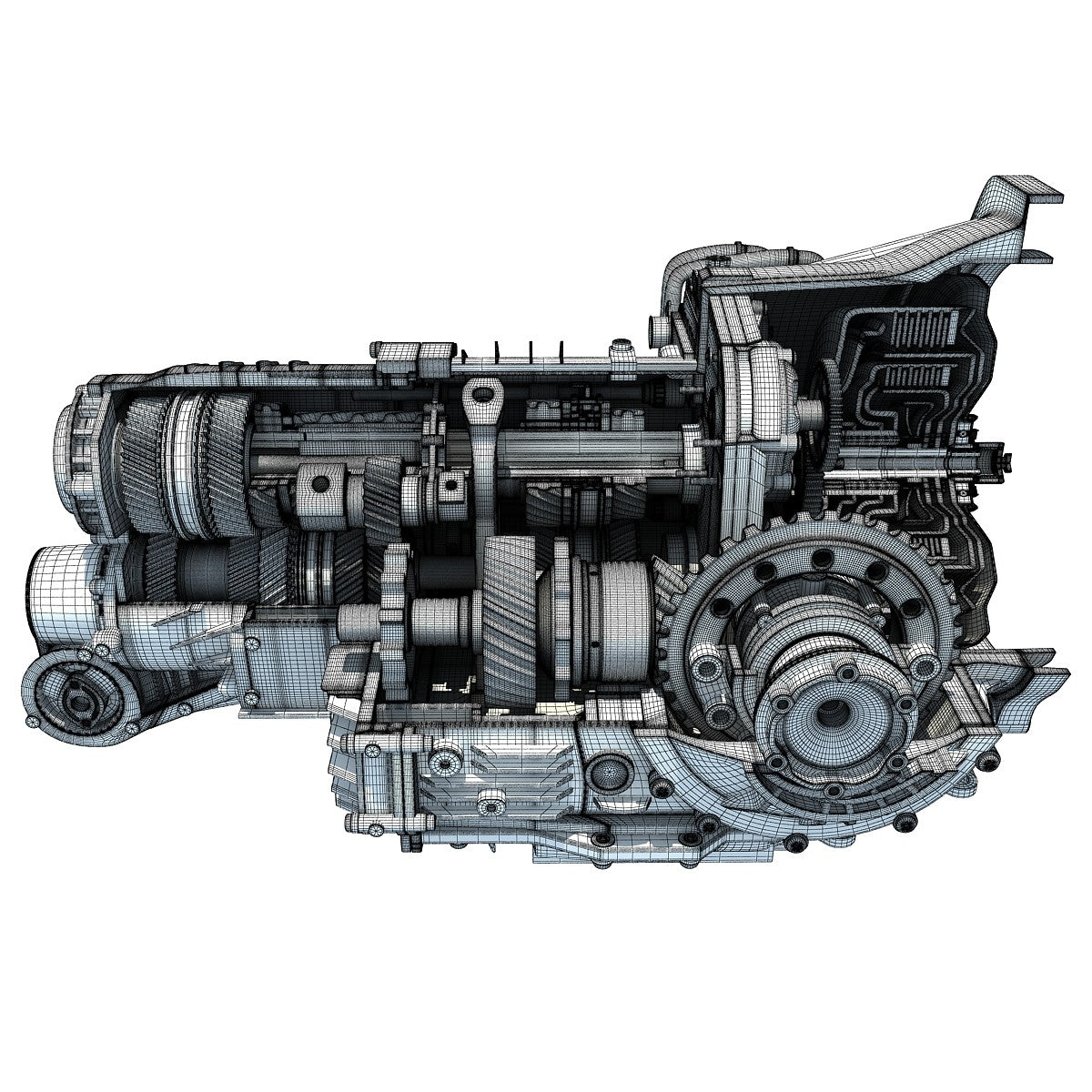 Transmission Cutaway Sectioned 3D Model
