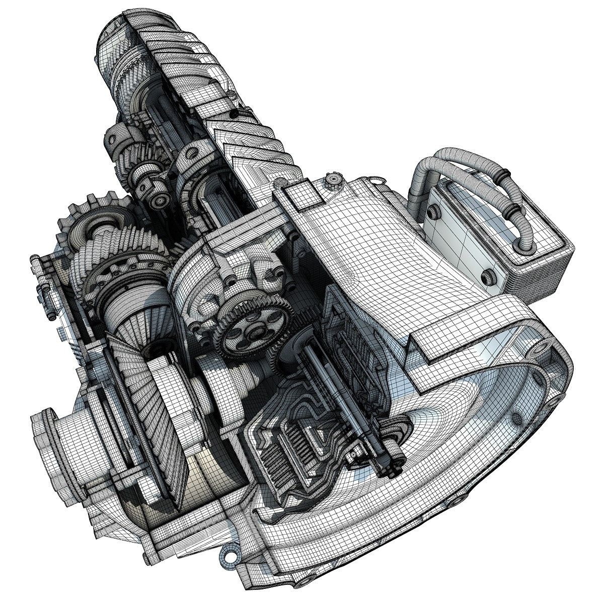 Transmission Cutaway Sectioned 3D Model