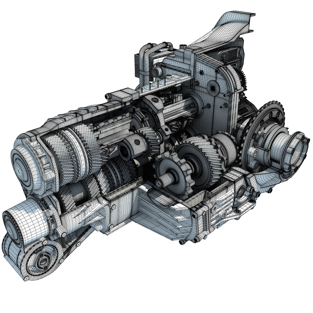 Transmission Cutaway Sectioned 3D Model