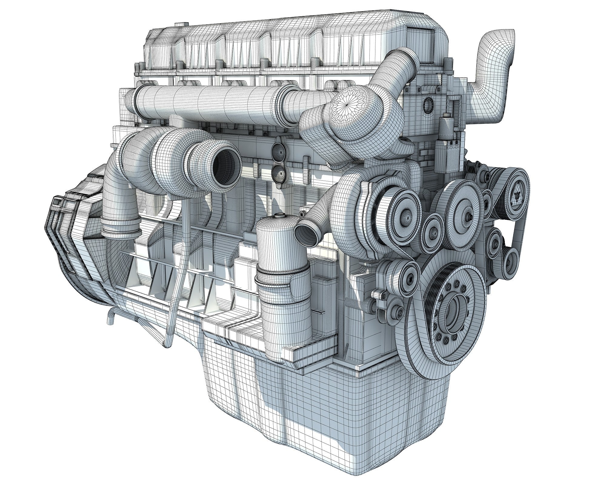 Truck Engine 3D Model