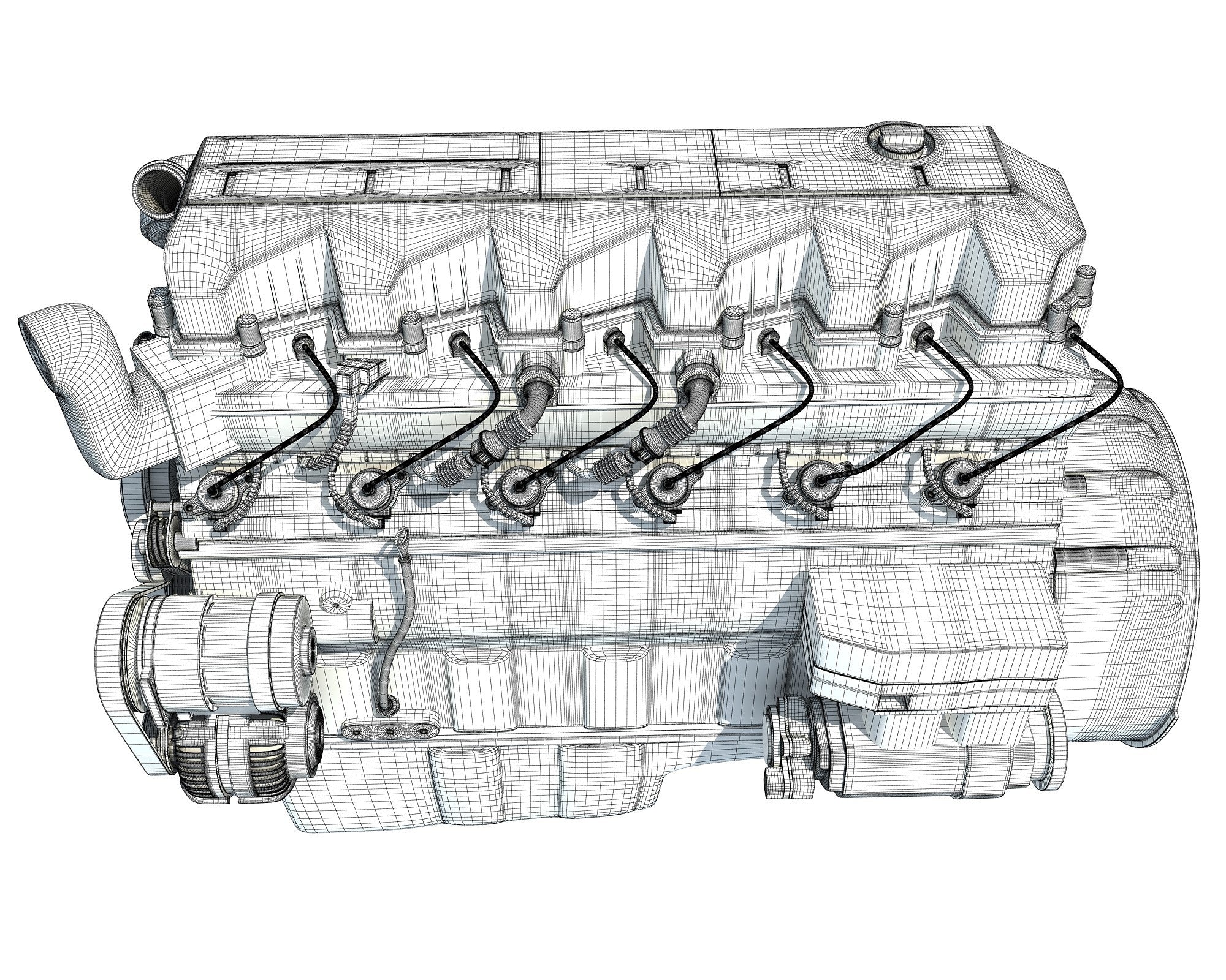 Truck Engine 3D Model