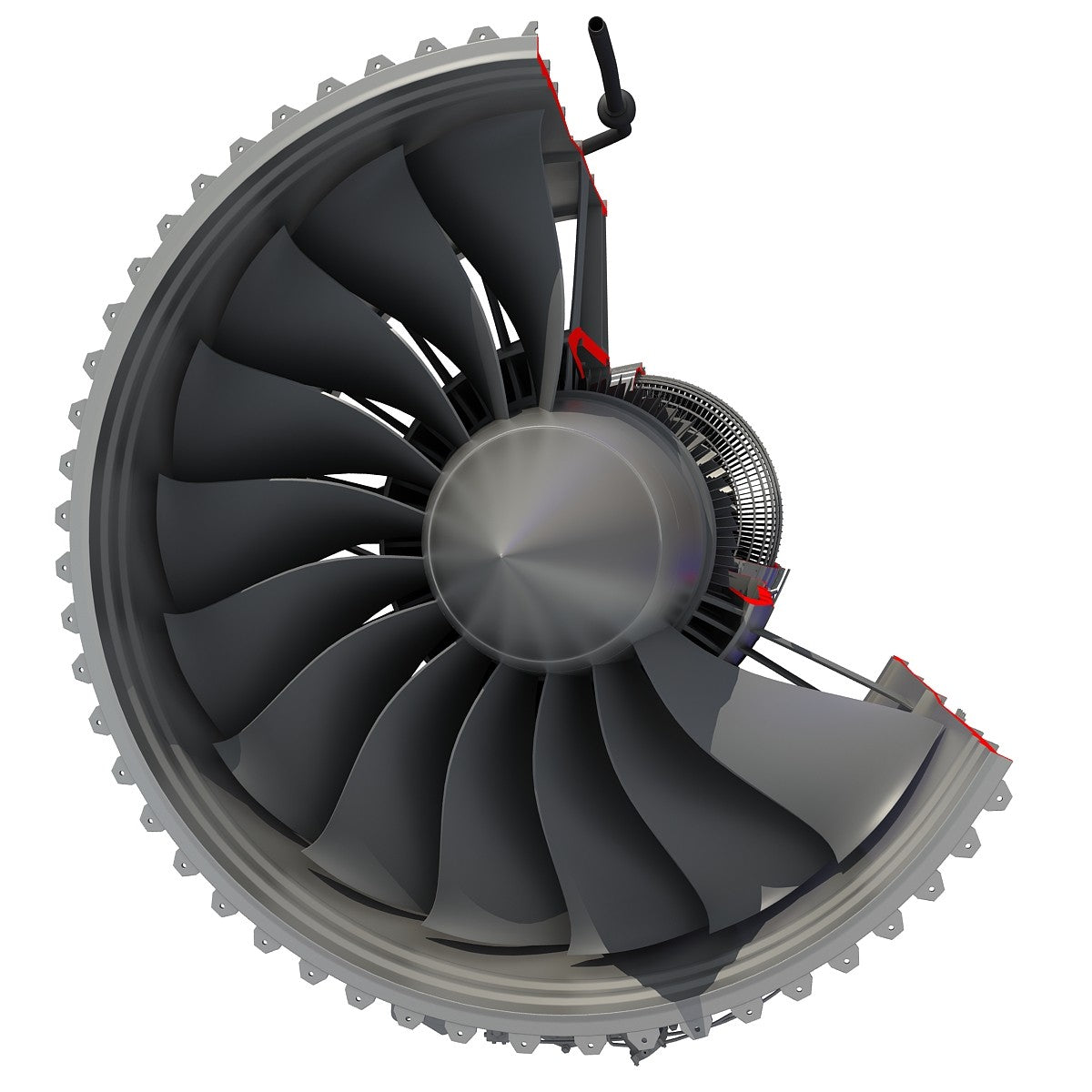 Turbofan Engine Cutaway 3D Model – 3D Horse