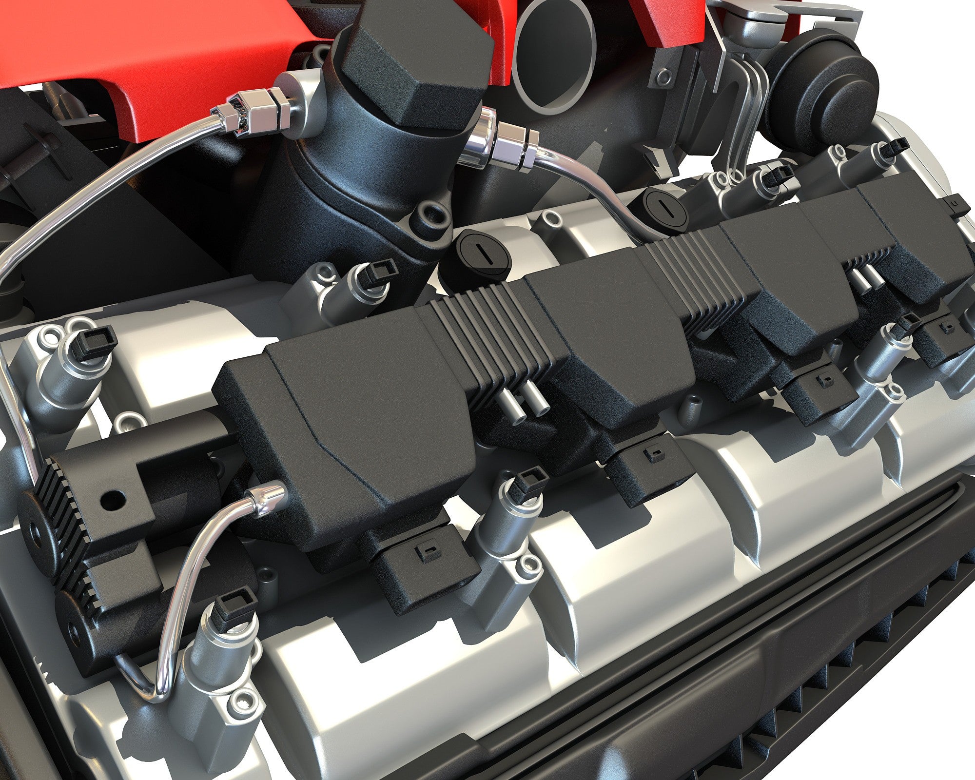 V8 Car Engine 3D Model