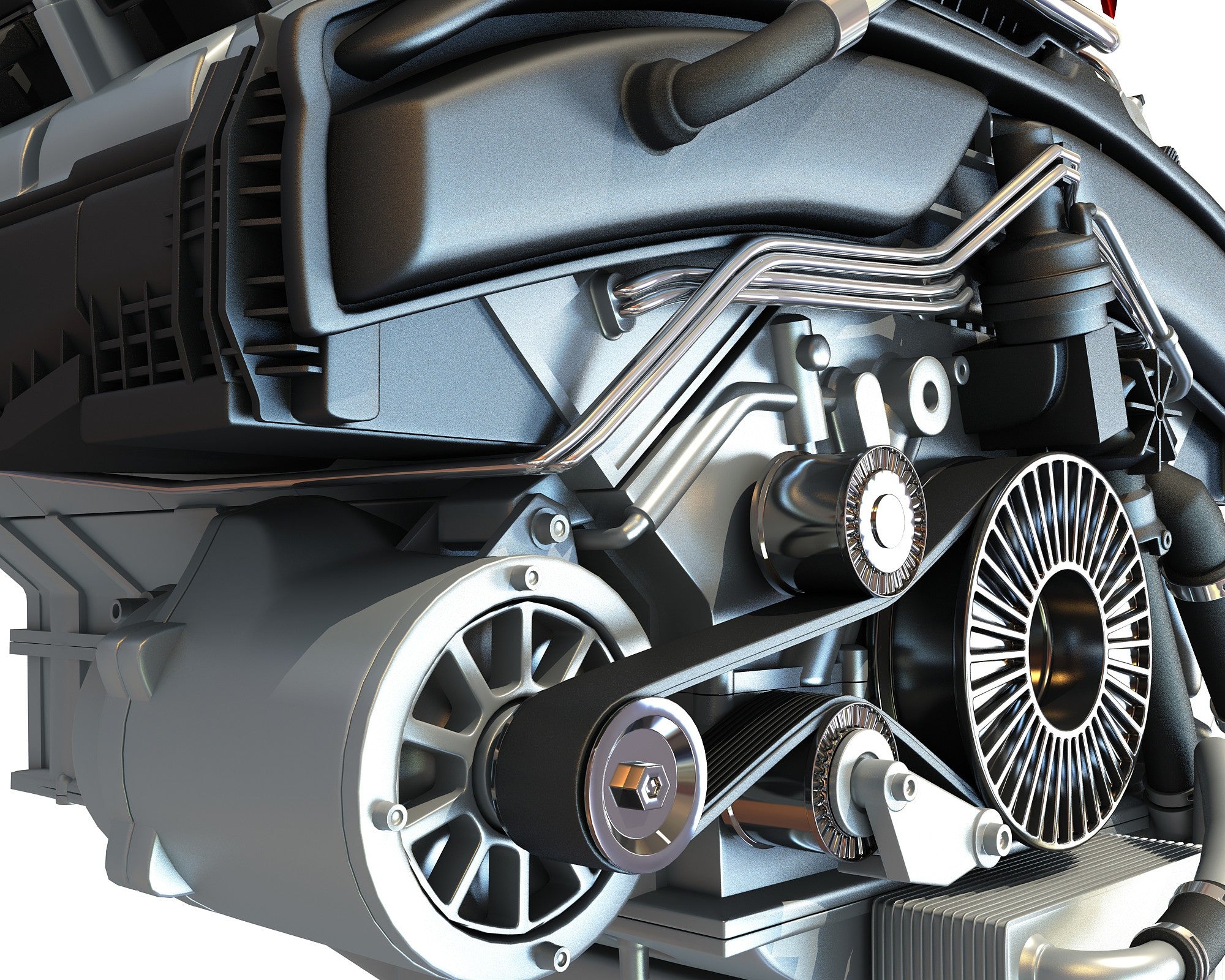 V8 Car Engine 3D Model